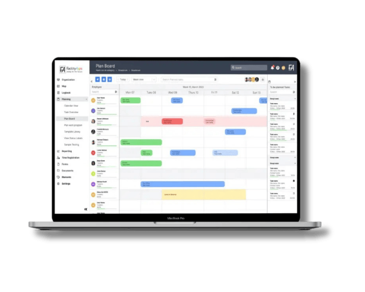Facility Apps Dashboard on Laptop